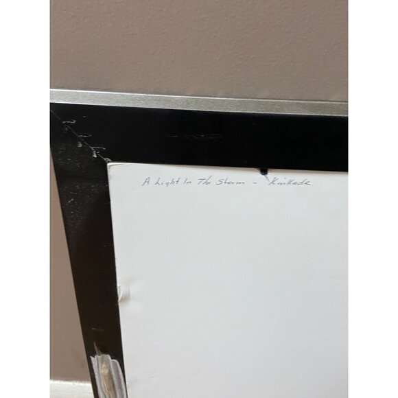 Thomas Kinkade Wall Art A LIGHT IN THE STORM 2005 Silver Colored Wooden Frame - Picture 6 of 7